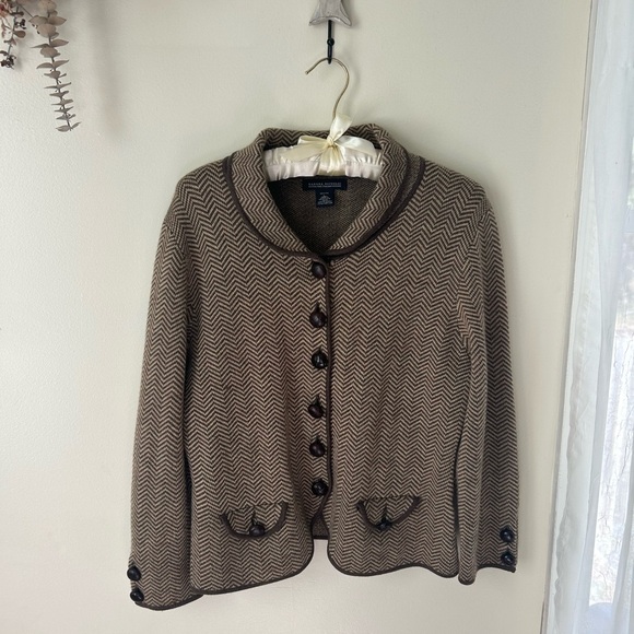 Talbots Jackets & Blazers - Banana Republic Taupe Chevron Knit Jacket